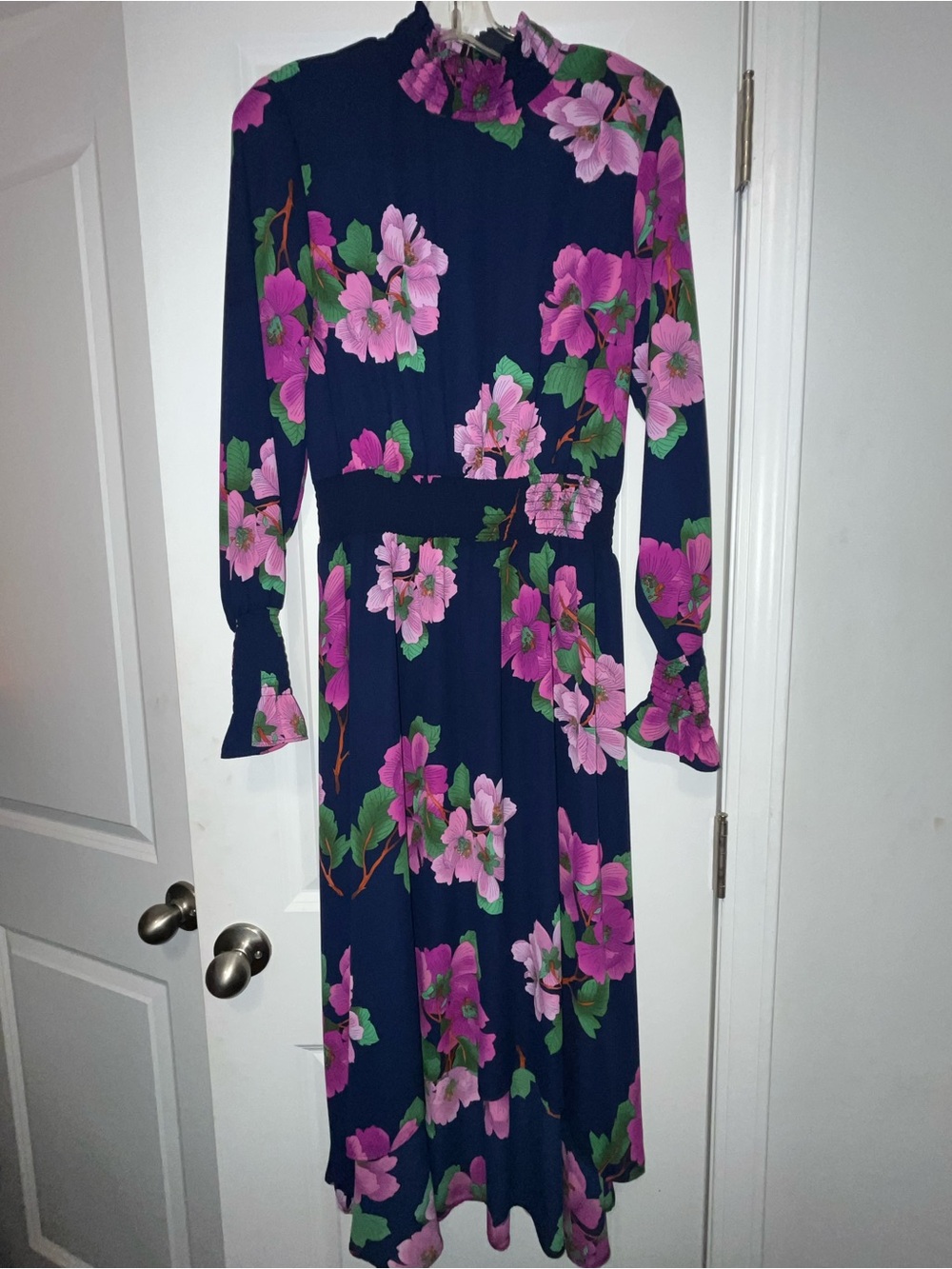 Nanette Lepore Navy Dress with Pink Floral Print